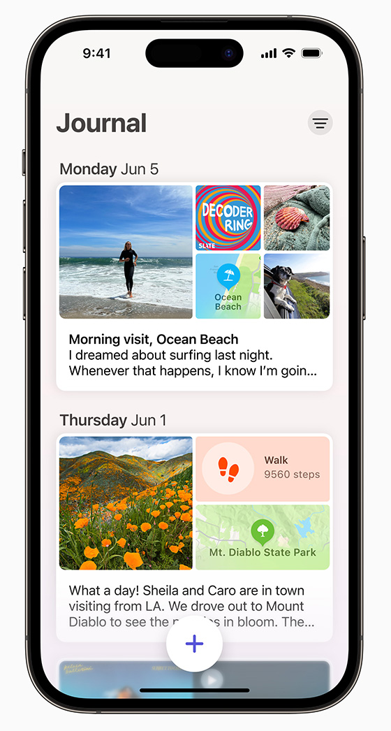 iOS17の新しいアプリ「ジャーナル」
