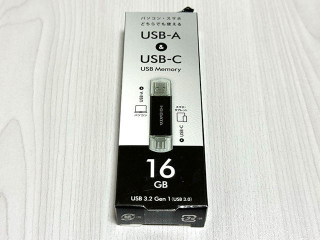 アイ・オー・データ IODATA USBメモリー 16GB USB-A&USB-C搭載 USB 3.2 Gen 1対応 スマホ PC データ共有 日本メーカー ブラック U3C-STD16G/K