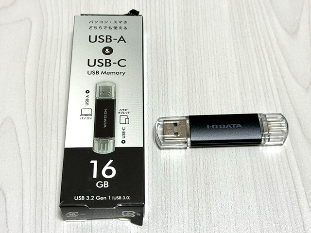 アイ・オー・データ IODATA USBメモリー 16GB USB-A&USB-C搭載 USB 3.2 Gen 1対応 スマホ PC データ共有 日本メーカー ブラック U3C-STD16G/K